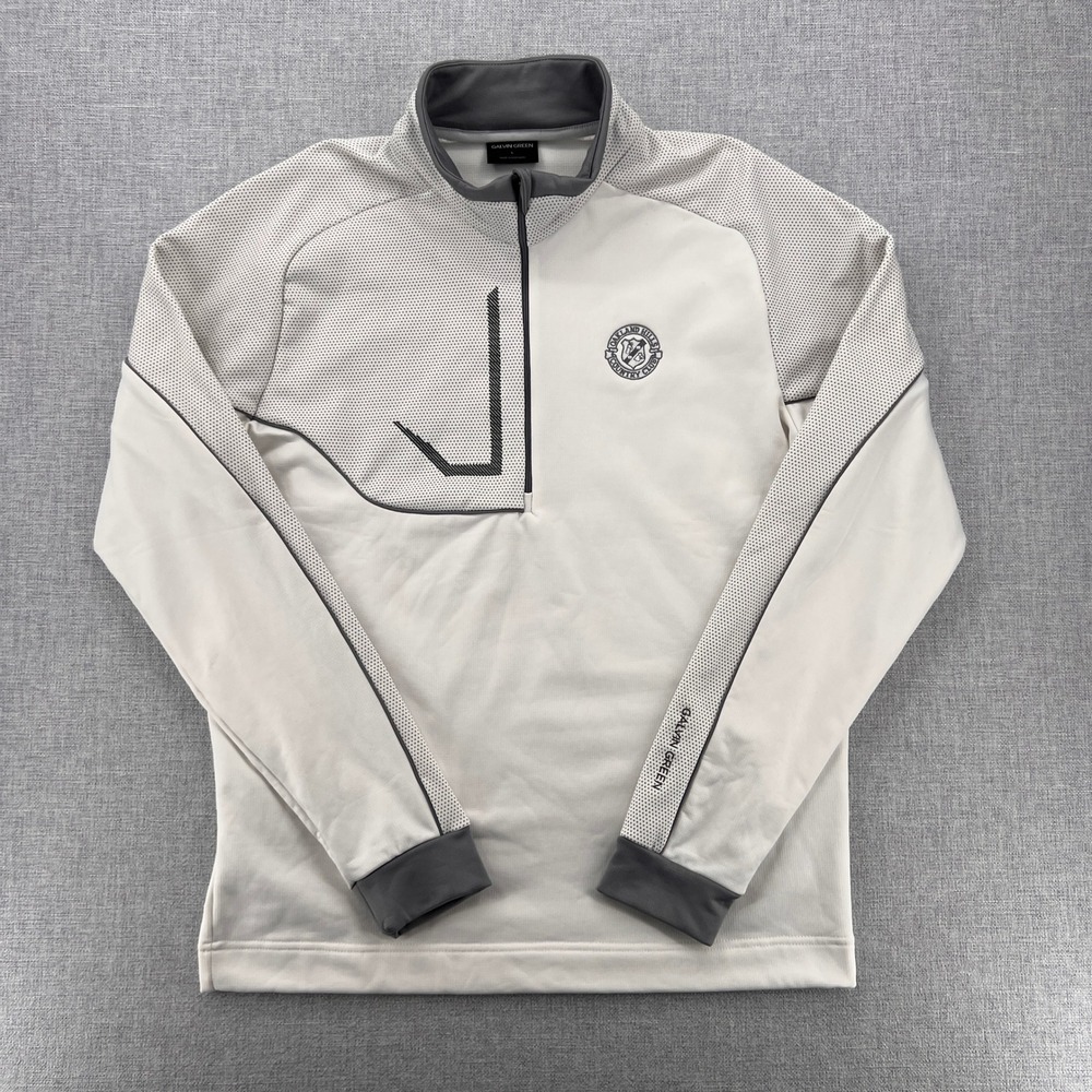 Galvin Green 1/4 Zip Golf Pullover Men L Gray Athletic Performance Oakland Hills